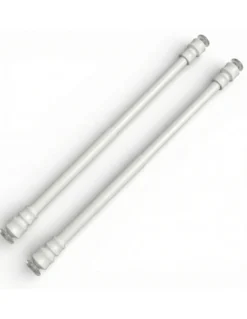Coppia astine a pressione per tenda a vetro bianco Tex, regolabili con ventose, Ø7/8 mm, 4 misure, Made in Italy