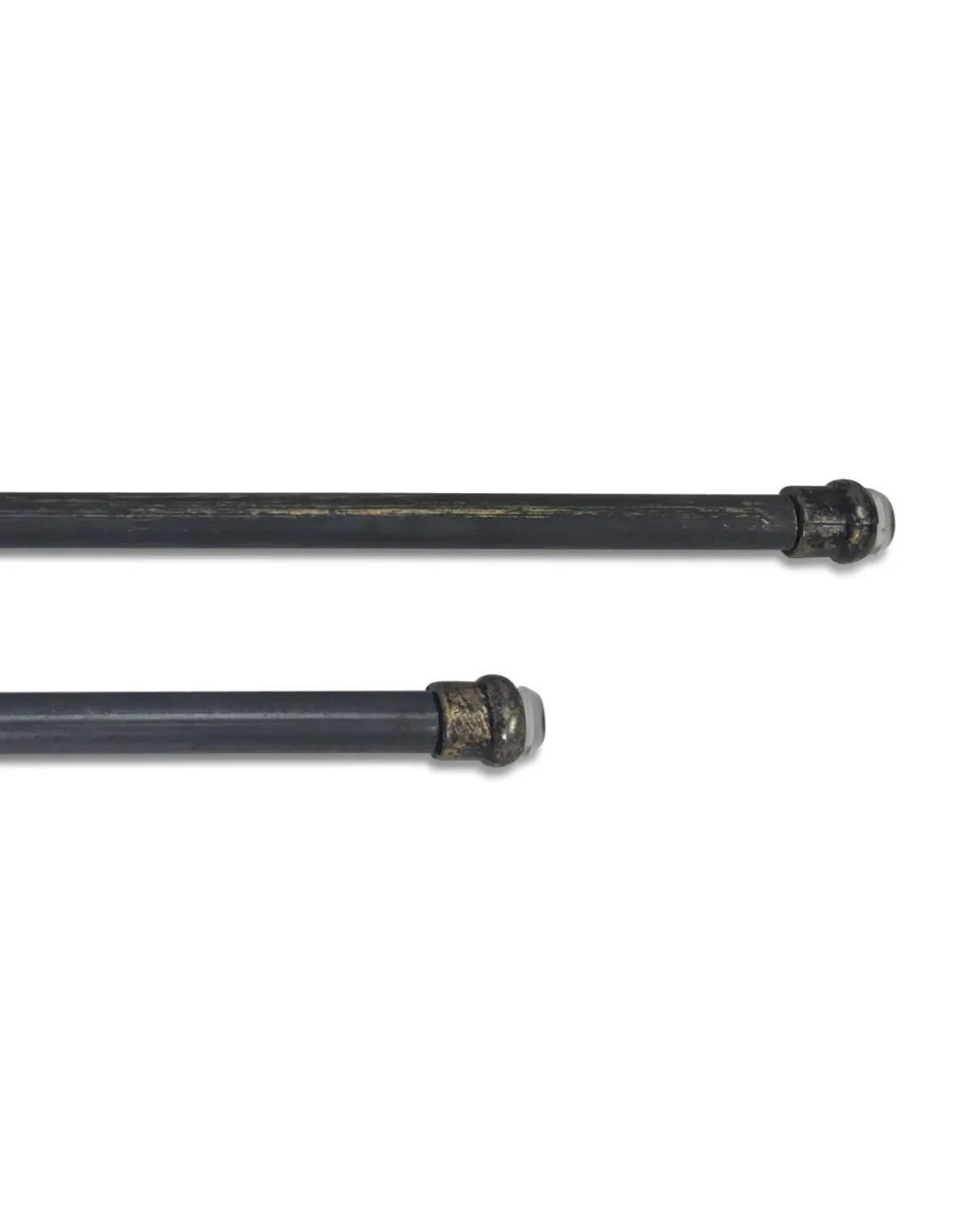 COPPIA ASTINE nero oro DOPPIA FUNZIONE MOLLA regolabili CM. 70 - 100 Per tenda a vetro