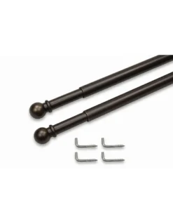 Coppia Astine Tex per Tenda a Vetro Ø7 mm in Ottone Bronzato Satinato, Estensibili, con Viti, Made in Italy