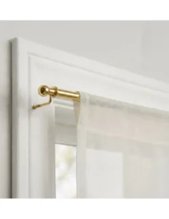 Coppia Astine Tex per Tenda a Vetro Ø7 mm in Ottone Lucido, Estensibili, con Viti, Made in Italy