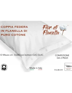 COPPIA FEDERA PER GUANCIALE IN FLANELLA ROSA Fior di Flanella ©
