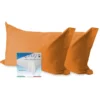 COPPIA federa per GUANCIALE STRONG tinta unita ARANCIO cm. 52X82