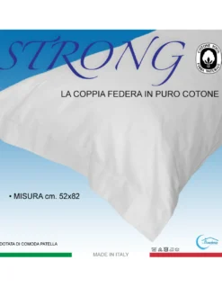 COPPIA federa per GUANCIALE STRONG tinta unita GIALLO cm. 52X82