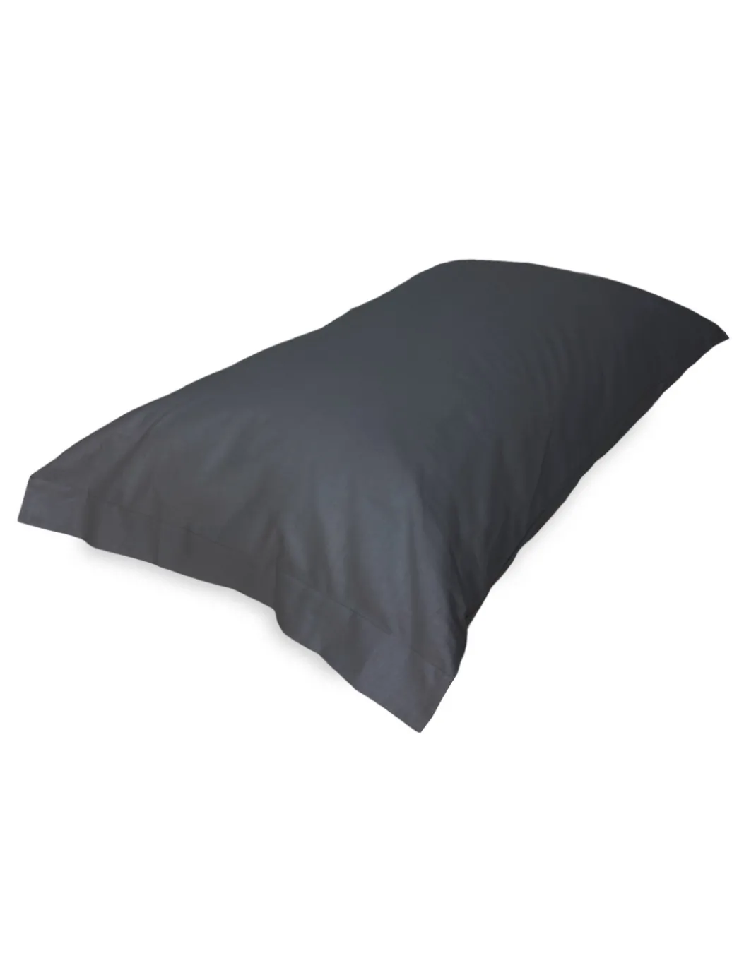 Coppia Federe Guanciale Strong Tinta Unita Grigio Piombo, 100% Cotone, Lavabile, Made in Italy, 52x82 cm