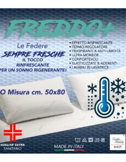 Coppia Federe Rinfrescanti Ice-Touch – Termoregolanti Traspiranti 50x80 cm – Made in Italy