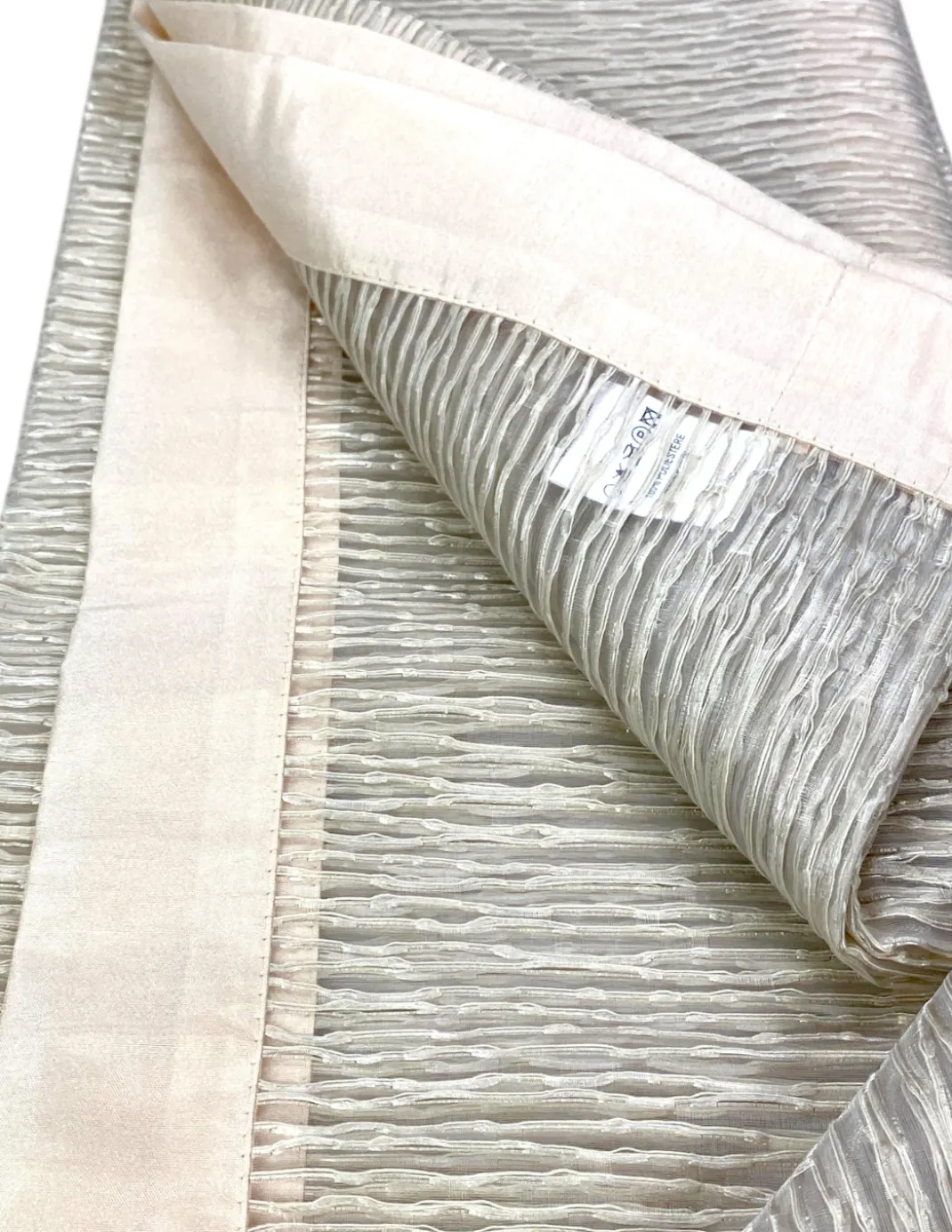 Coppia Tenda Vetro Oscar Beige – Moderna Semitrasparente in Poliestere Rigato – 2 Teli Eleganti, Lavabile, Pronta all'Uso