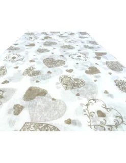 Coppia TENDINA a vetro Cuore Beige larga cm. 60 da Finestra e da Porta