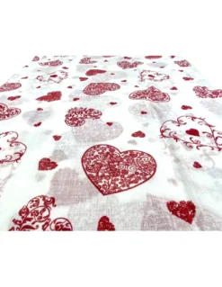 Coppia TENDINA a vetro Cuore Rosso larga cm. 60 da Finestra e da Porta