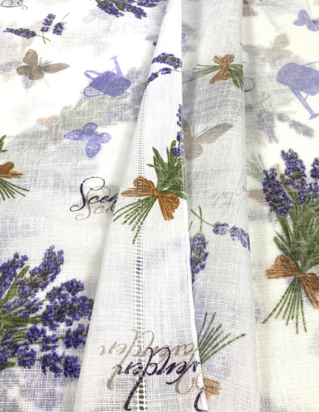 Coppia TENDINA a vetro LAVANDA larga cm. 60 da Finestra e da Porta