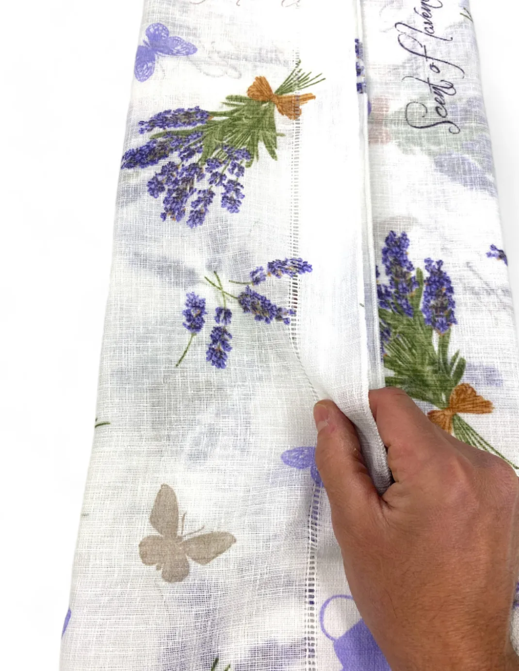 Coppia TENDINA a vetro LAVANDA larga cm. 60 da Finestra e da Porta