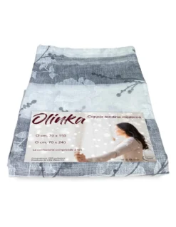 COPPIA TENDINA bouclè VETRO OLINKA GRIGIO con LUREX