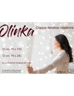 COPPIA TENDINA bouclè VETRO OLINKA ECRU' con LUREX