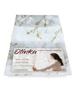 COPPIA TENDINA bouclè VETRO OLINKA ECRU' con LUREX