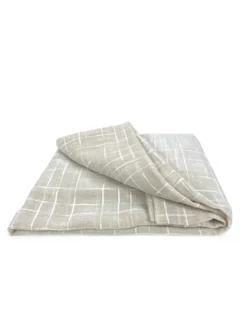 Coppia Tendina Moderna Lulù Beige - Tessuto Ricamato Geometrico, Semitrasparente, Facile Montaggio, 2 Teli