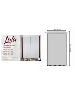 Coppia Tendina Moderna Lulù Grigio - Tessuto Ricamato Geometrico, Semitrasparente, Facile Montaggio, 2 Teli