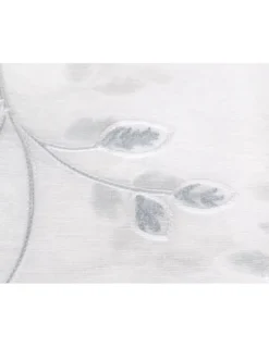 COPPIA tendina VETRO LEAF ricamata GRIGIO
