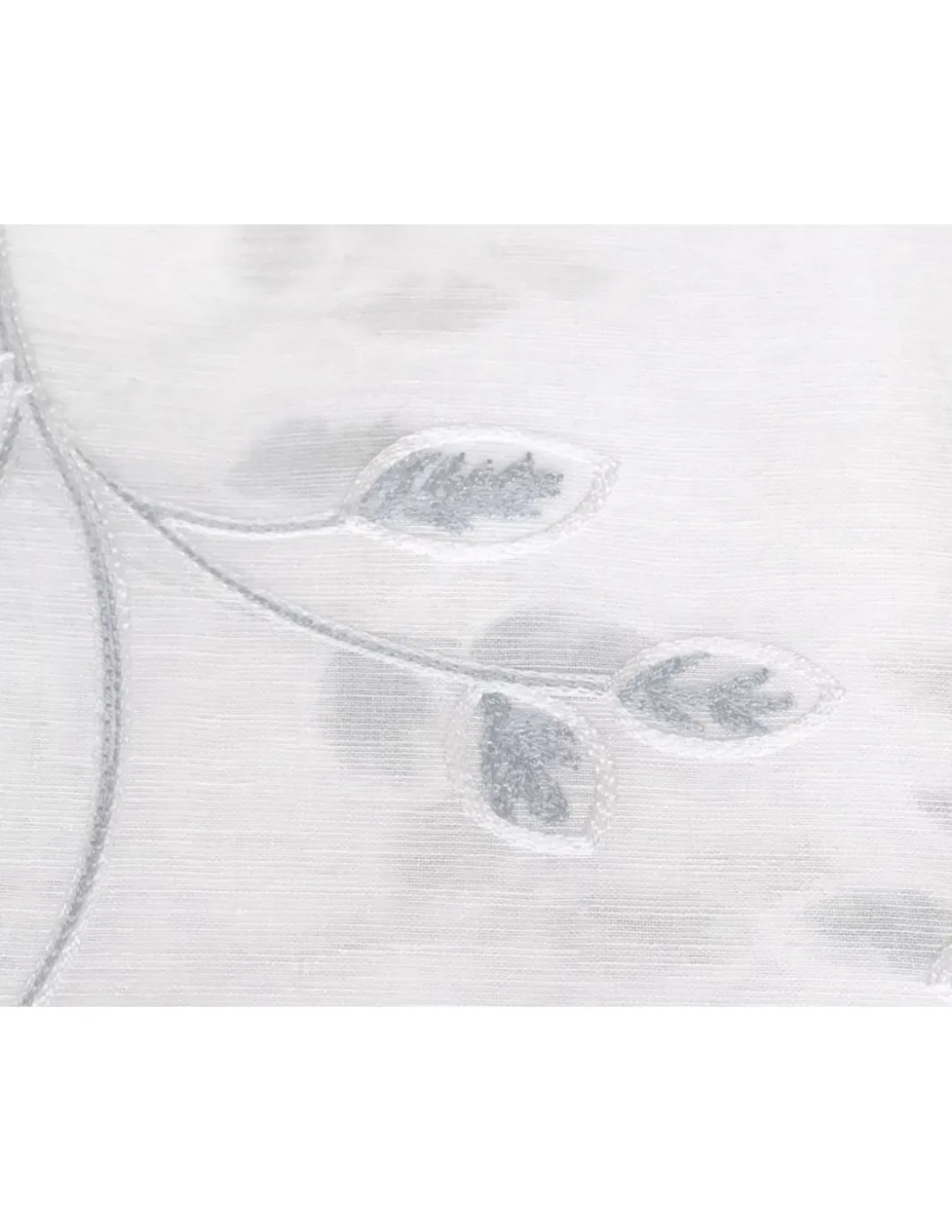 COPPIA tendina VETRO LEAF ricamata GRIGIO