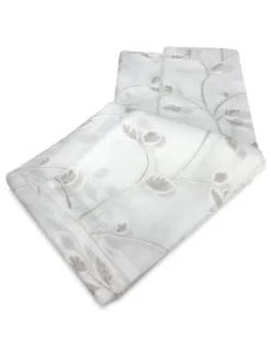 COPPIA tendina VETRO LEAF ricamata BEIGE