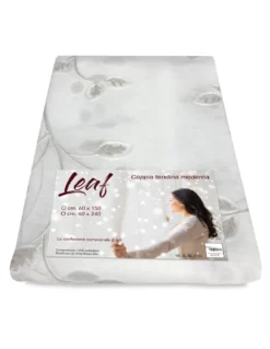 COPPIA tendina VETRO LEAF ricamata BEIGE
