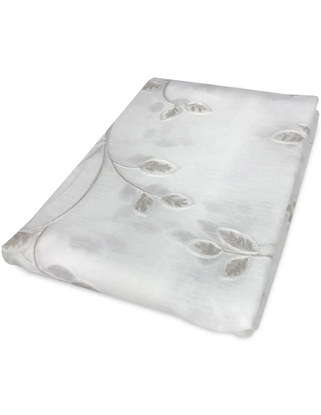 COPPIA tendina VETRO LEAF ricamata BEIGE