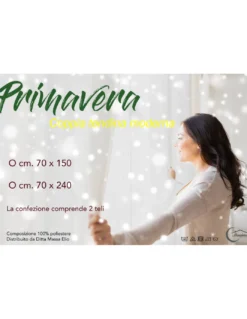 coppia TENDINA vetro PRIMAVERA GRIGIO