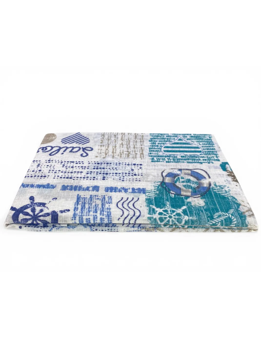 Coppia Tendine a Vetro Blu Bay Semitrasparenti in Bouclè con Tunnel per Astina – 2 Teli Made in Italy