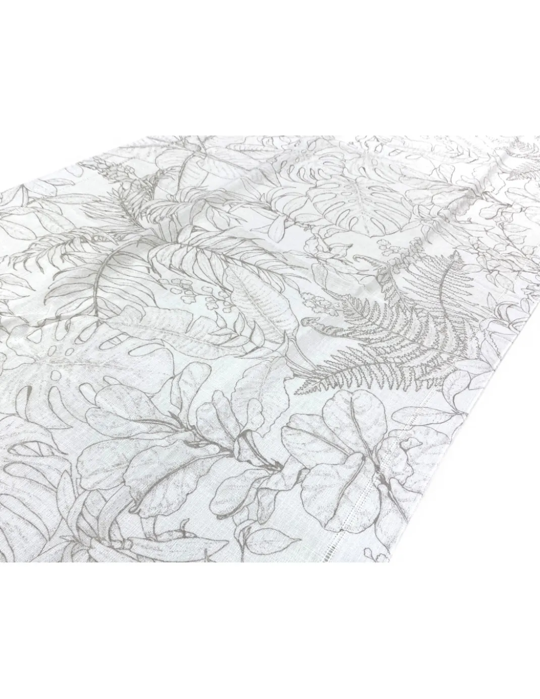 Coppia Tendine a Vetro Modern Leaf Beige Semitrasparenti in Bouclè con Tunnel per Astina – 2 Teli Made in Italy