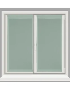 Coppia tendine vetro moderne SIMPLY Verde - tessuto poliestere bouclè semitrasparente, orlino tunnel