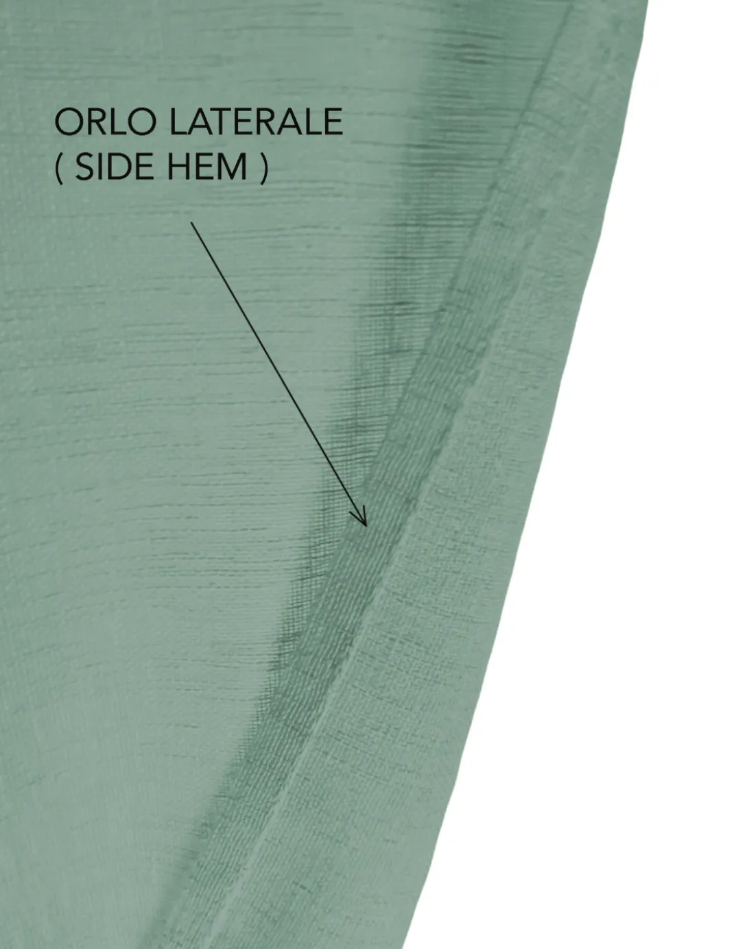 Coppia tendine vetro moderne SIMPLY Verde - tessuto poliestere bouclè semitrasparente, orlino tunnel