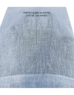 Coppia tendine vetro moderne SIMPLY Azzurro - tessuto poliestere bouclè semitrasparente, orlino tunnel