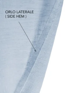Coppia tendine vetro moderne SIMPLY Azzurro - tessuto poliestere bouclè semitrasparente, orlino tunnel