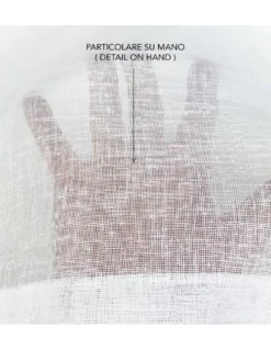 Coppia tendine vetro moderne SIMPLY Bianco - tessuto poliestere bouclè semitrasparente, orlino tunnel