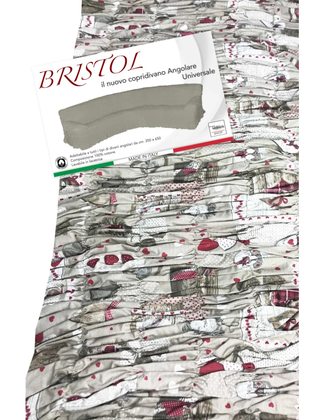 COPRIDIVANO ANGOLARE UNIVERSALE TIROLESE BRISTOL HOLLY ROSSO