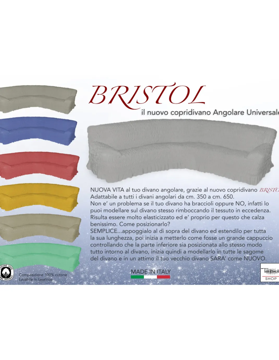 COPRIDIVANO ANGOLARE UNIVERSALE TIROLESE BRISTOL HOLLY ROSSO