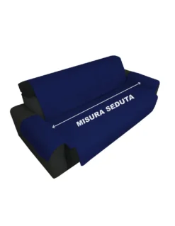 COPRIDIVANO BLU SALVADIVANO ELEGANCE ANTIMACCHIA TRAPUNTATO PIANO LISCIO BLU