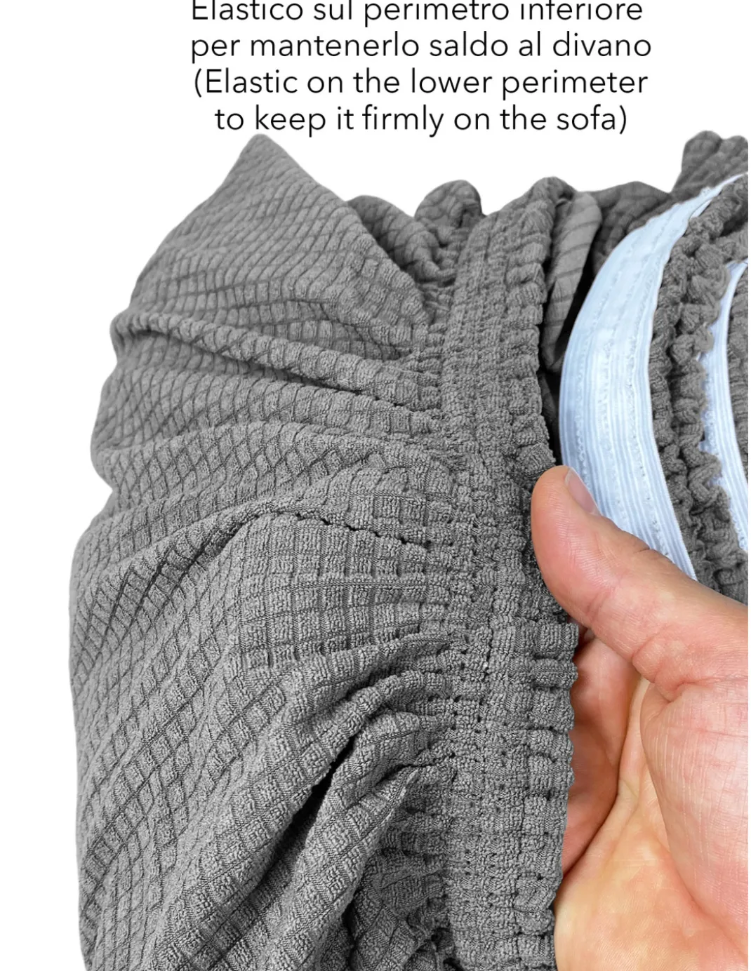 COPRIDIVANO elasticizzato ATENE universale GRIGIO bielastico