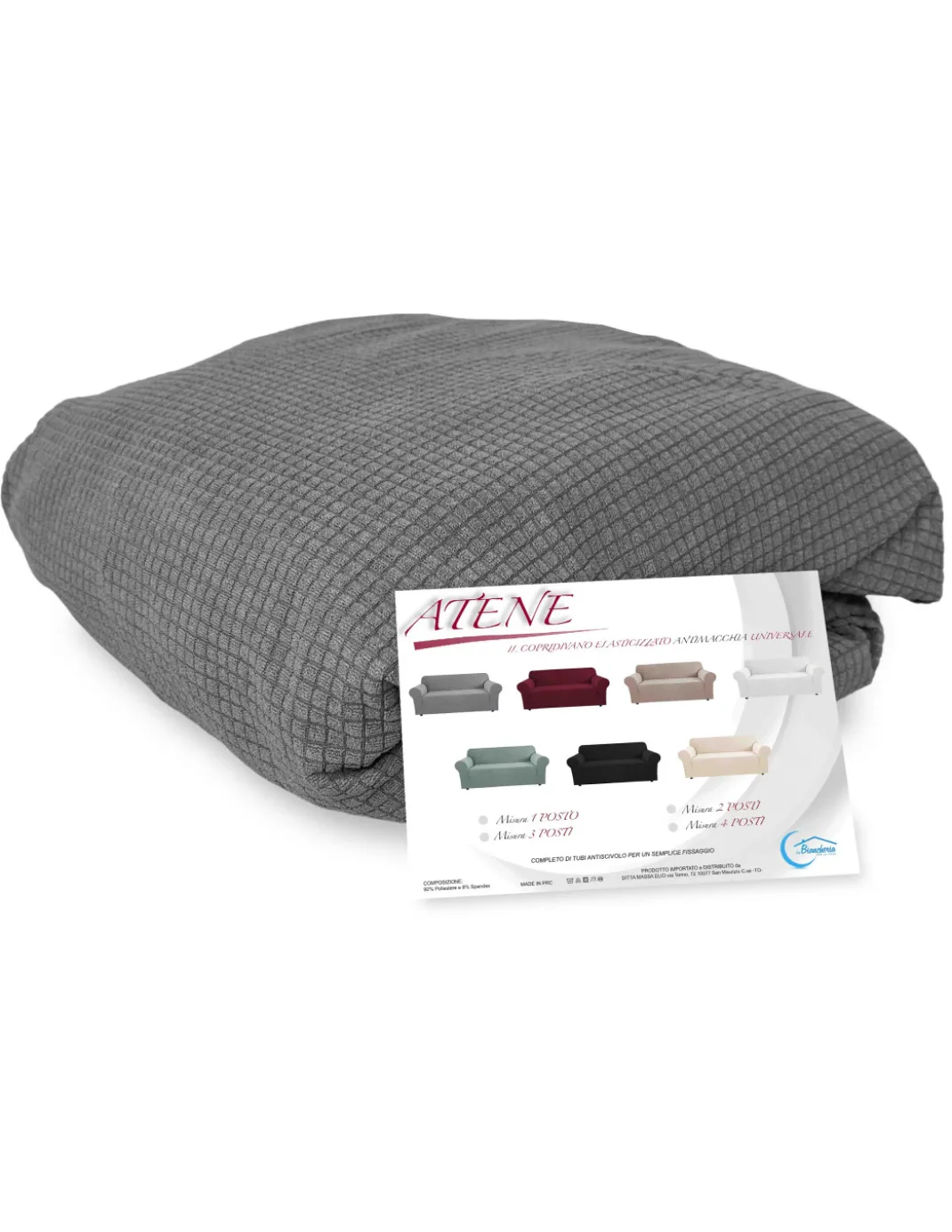 COPRIDIVANO elasticizzato ATENE universale GRIGIO bielastico