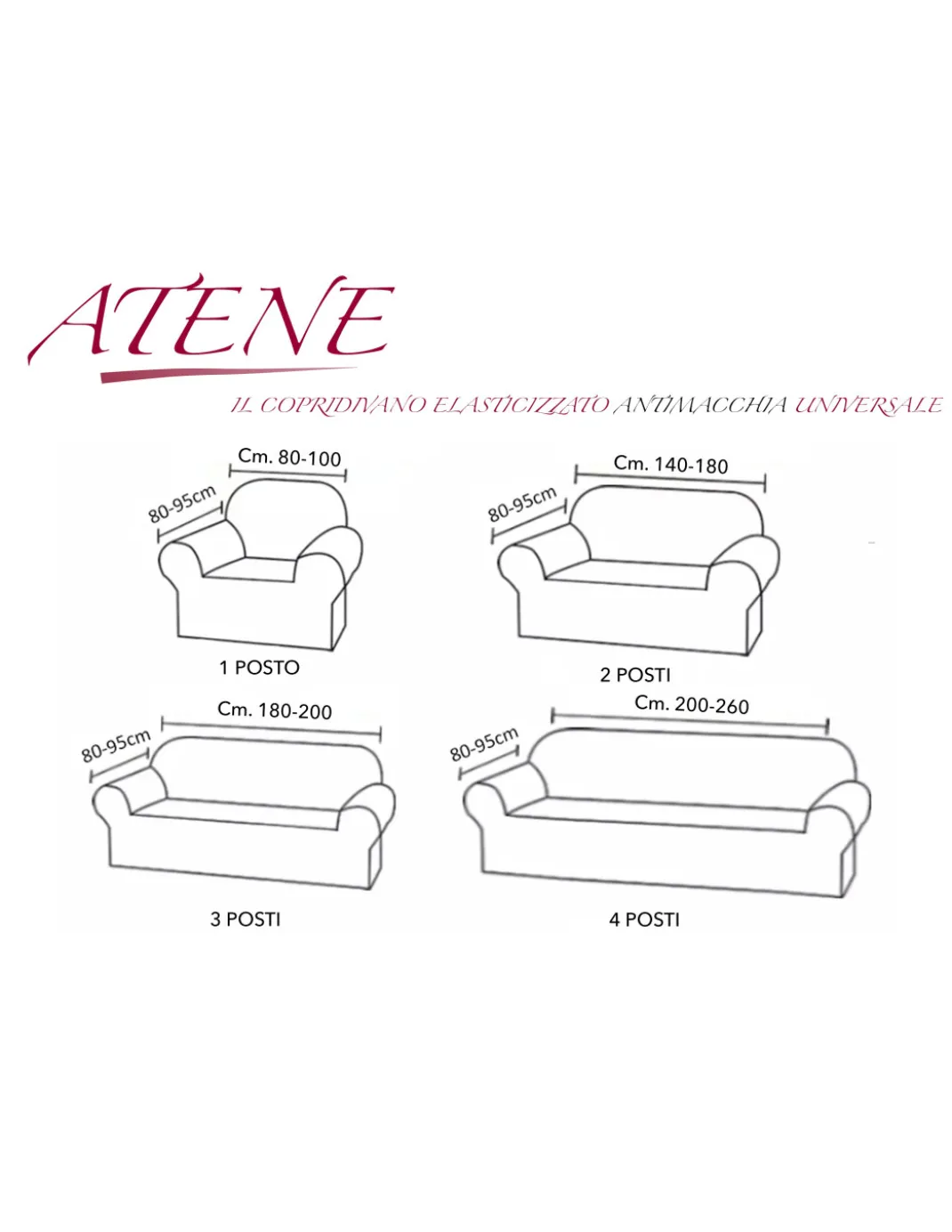COPRIDIVANO elasticizzato ATENE universale BIANCO LATTE bielastico