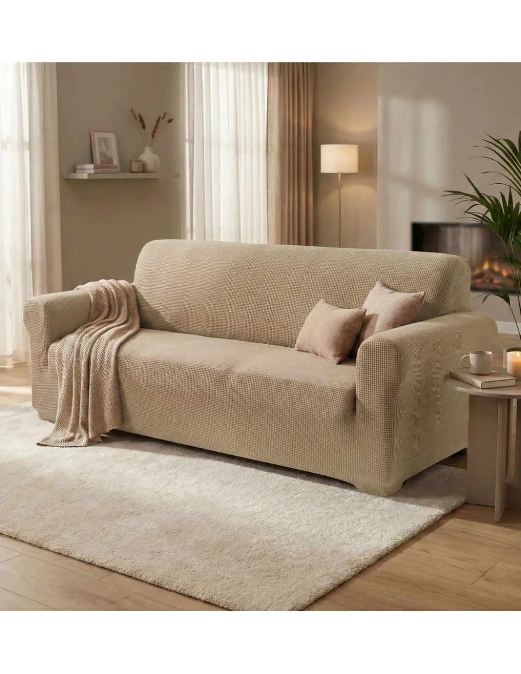 COPRIDIVANO elasticizzato ATENE universale BEIGE bielastico