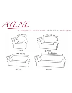 COPRIDIVANO elasticizzato ATENE universale BEIGE bielastico