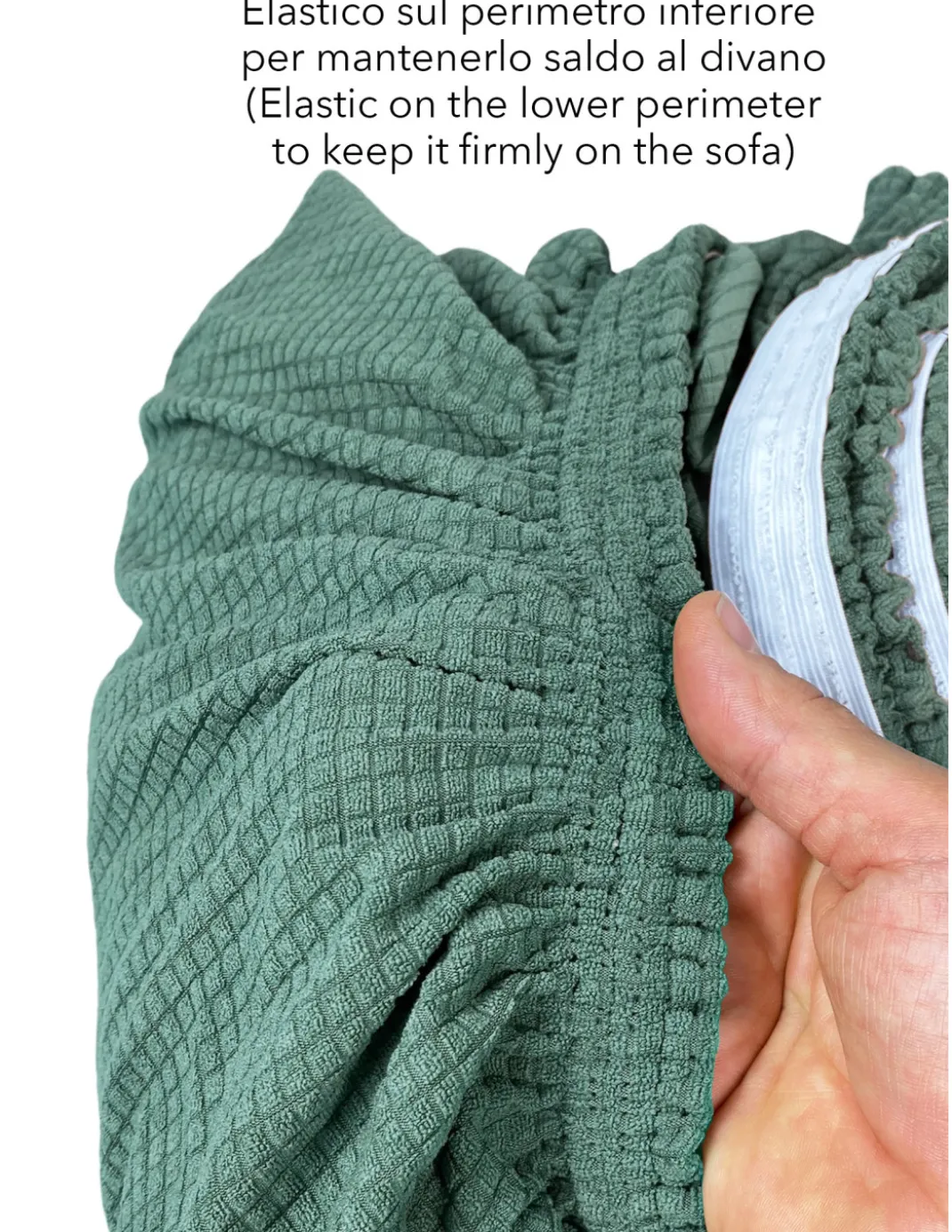 COPRIDIVANO elasticizzato ATENE universale VERDE bielastico