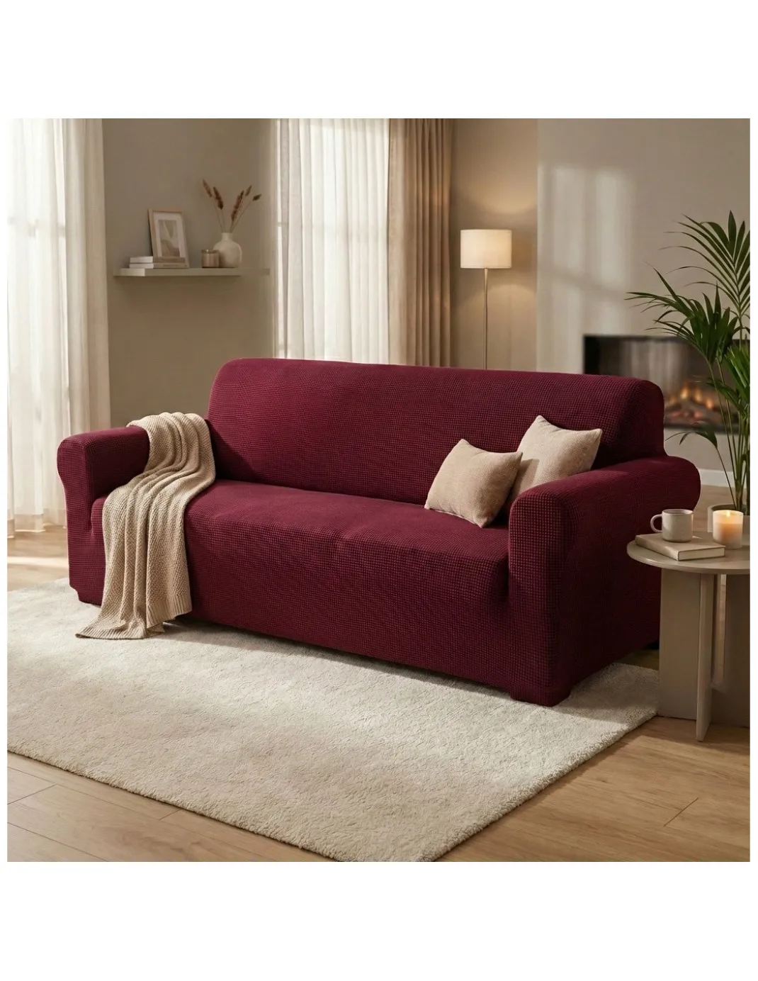 COPRIDIVANO elasticizzato ATENE universale BORDEAUX bielastico