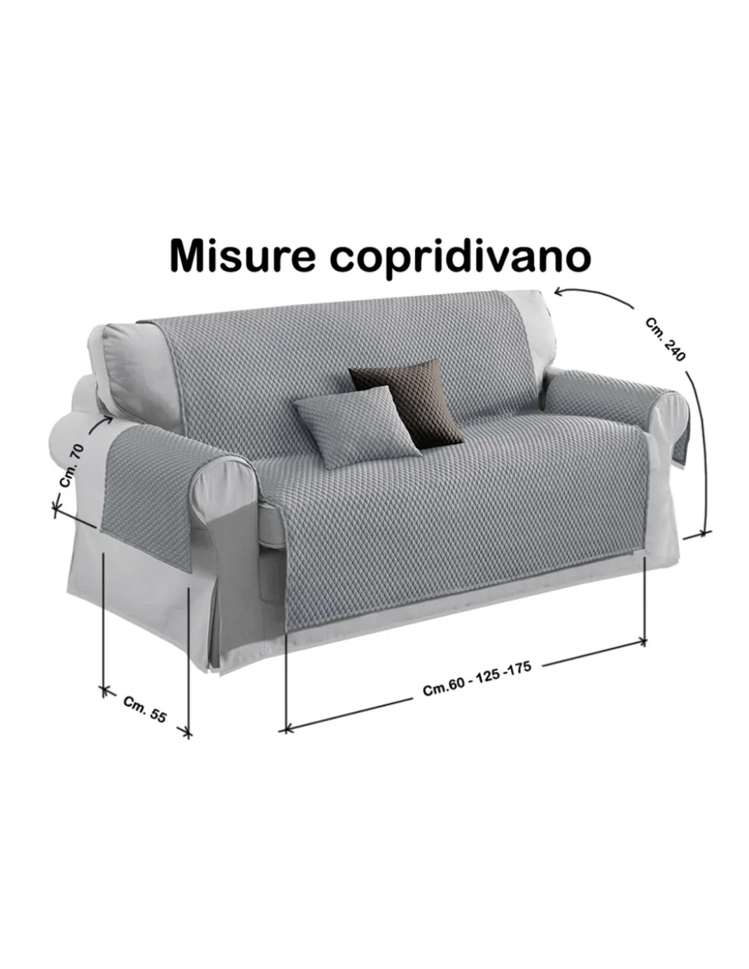 COPRIDIVANO GR SALVADIVANO BUBBLES GRIGIO CHIARO AD EFFETTO MASSAGGIANTE NO STIRO