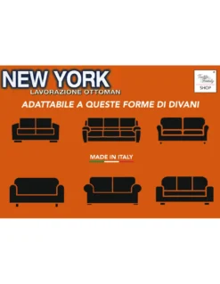 Copridivano New York Verde Kiwi Elasticizzato, Antigraffio, per Divani con Braccioli, Telo Divano Universale, Made in Italy