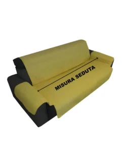 COPRIDIVANO OR SALVADIVANO ELEGANCE GIALLO ORO ANTIMACCHIA TRAPUNTATO PIANO LISCIO