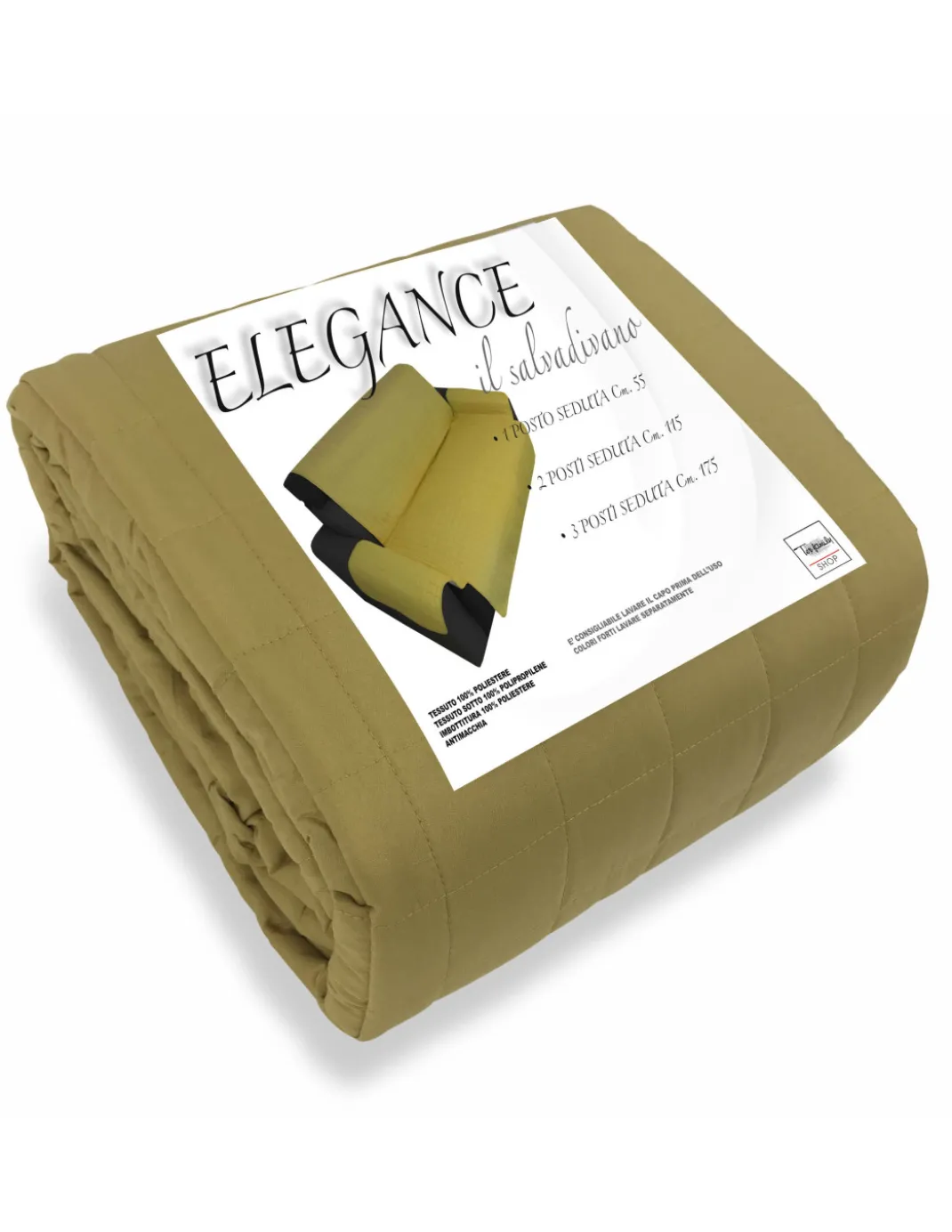 COPRIDIVANO OR SALVADIVANO ELEGANCE GIALLO ORO ANTIMACCHIA TRAPUNTATO PIANO LISCIO