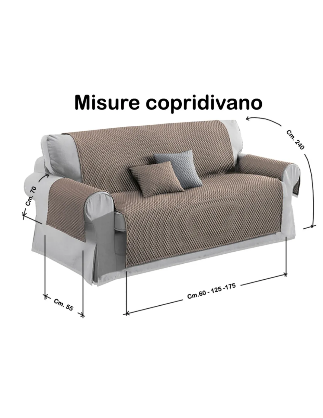 COPRIDIVANO TR SALVADIVANO BUBBLES TORTORA AD EFFETTO MASSAGGIANTE NO STIRO