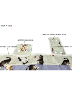 COPRIFORNO copri forno GATTINI GRIGIO scuro