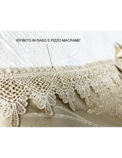 COPRILETTO CON con bordo in RASO ORO matrimoniale IDEA SPOSA