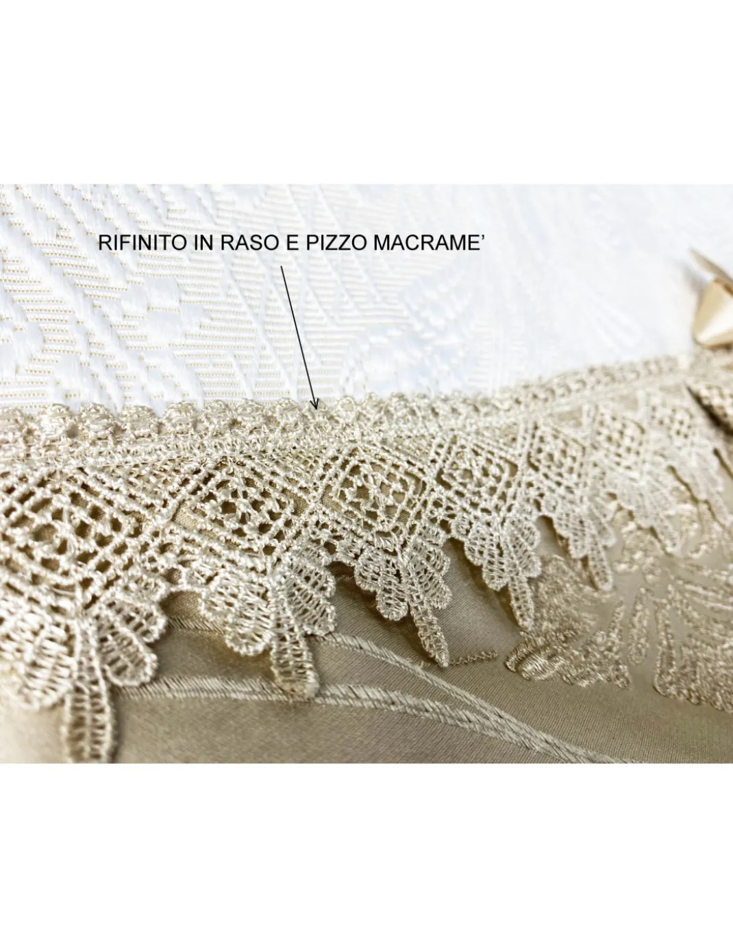 COPRILETTO CON con bordo in RASO ORO matrimoniale IDEA SPOSA